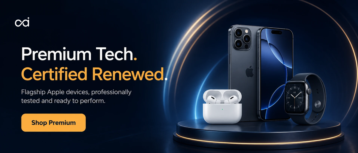 Premium tech, certified renewed — flagship Apple devices, professionally tested