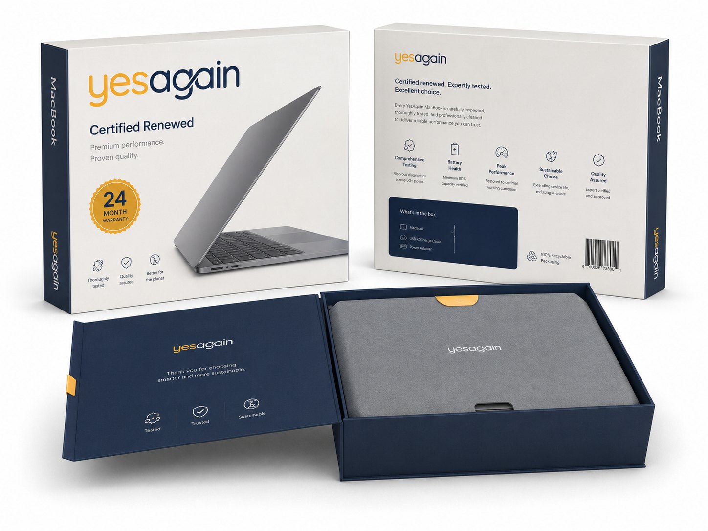 YesAgain Certified Renewed MacBook packaging